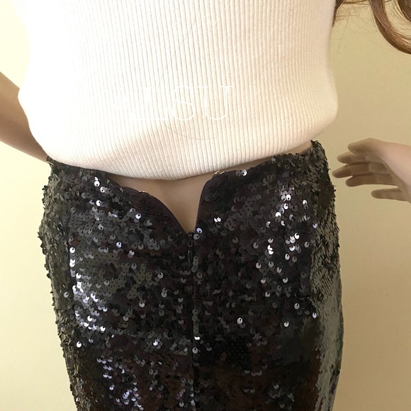 Michael Kors Women’s Midi Skirt Sequined Black - Picture 7 of 12